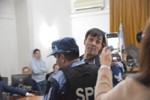 Damián Grottini al recibir la condena de cadena perpetua