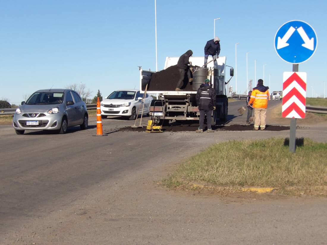 trabajos sobre el puente