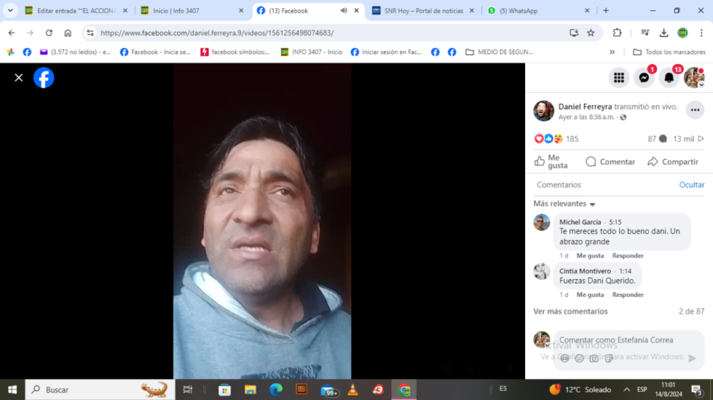 Daniel Ferreyra, el dueño de la casa donde se produjo el incendio.