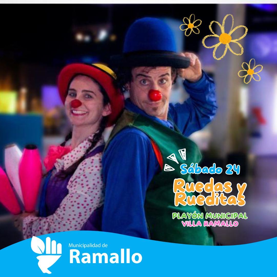 El show de Ruedas y Rueditas estará este sábado en Villa Ramallo.