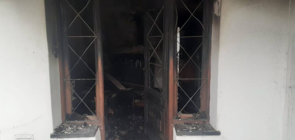 La vivienda que se incendió en Ramallo.
