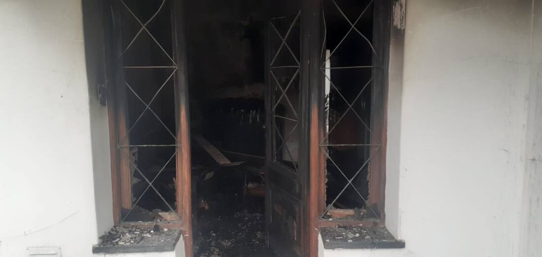 La vivienda que se incendió en Ramallo.
